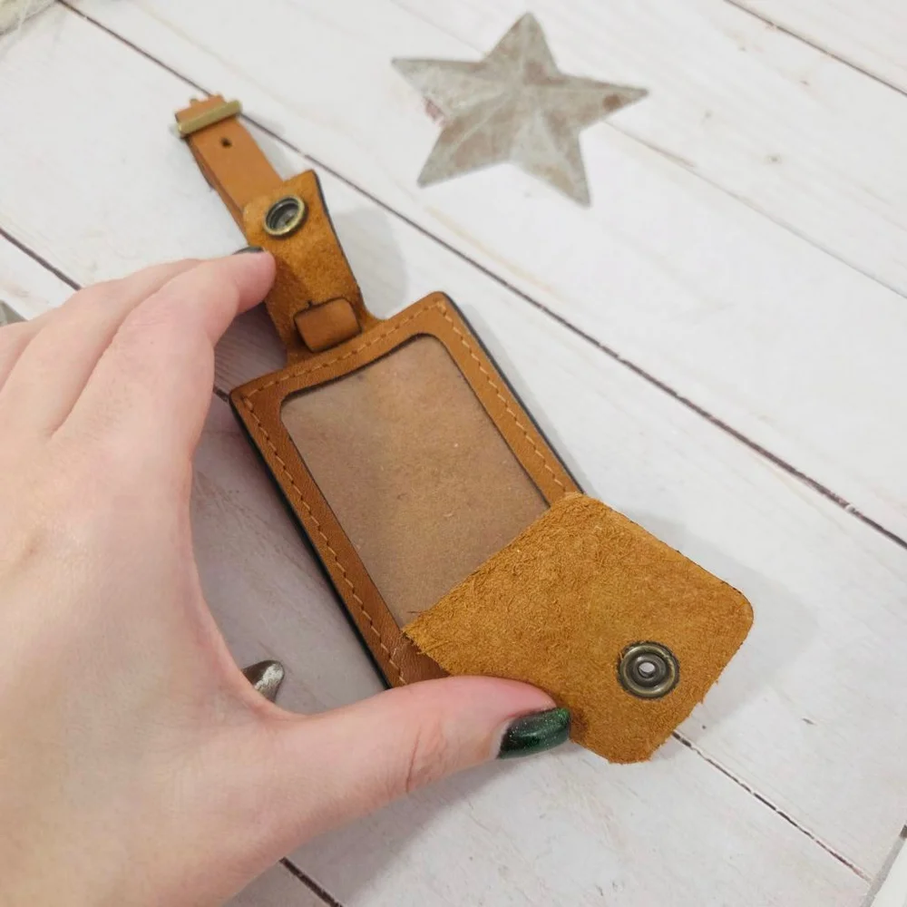 Vintage Tumi 40th Anniversary 1975 Limited Edition Leather luggage tag brown